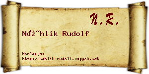 Náhlik Rudolf névjegykártya