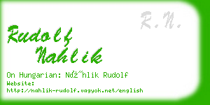 rudolf nahlik business card